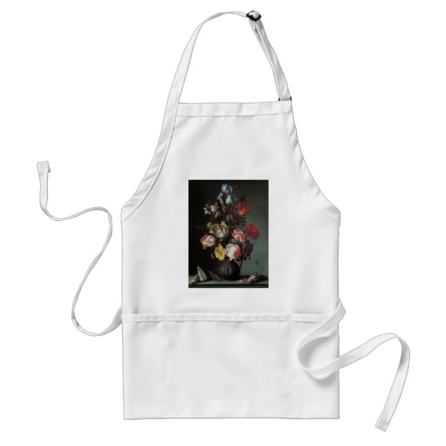 Tablier Fleurs Baroques Anciennes par Balthasar van der As (Devant)
