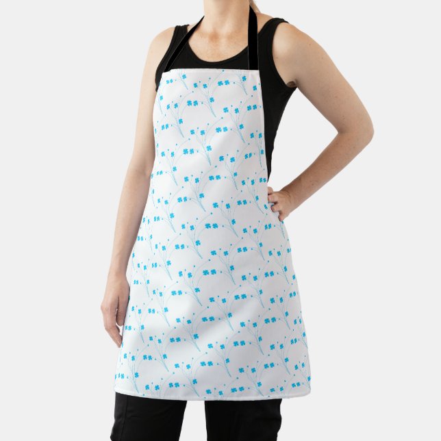 Tablier Fleurs Bleues Ciel Lumineux, Petite Impression Flo (Insitu)