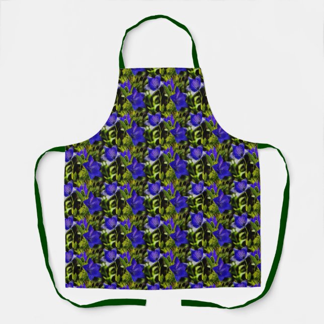 Tablier Fleurs bleues Motif de la nature (Recto)