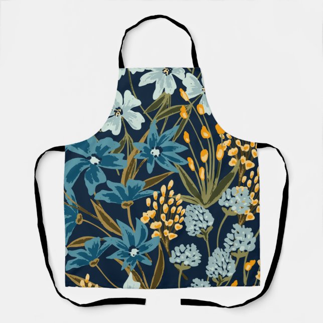 Tablier Fleurs colorées Aquarelle tendance (Recto)