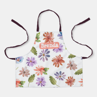 Tablier Fleurs colorées mignonnes Tout-En-Plan