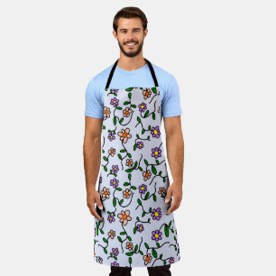 Tablier Fleurs colorées, Motif Floral, Verdure, Boho