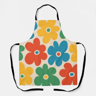 Tablier Fleurs colorées rétro Motif