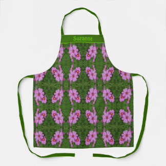 Tablier Fleurs Cosmos Roses Abstraites Personnalisées