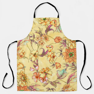 Tablier Fleurs d'aquarelle motif transparent