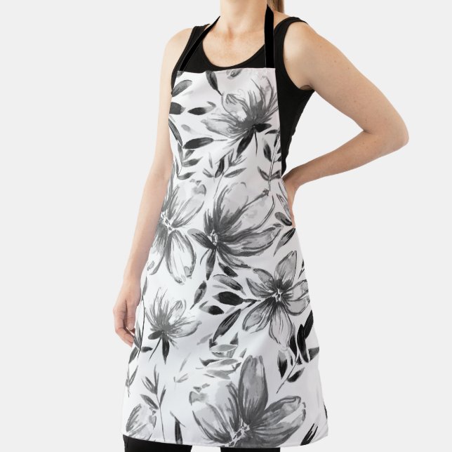 Tablier Fleurs d'aquarelle rouge 4 (Insitu)