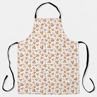 Tablier Fleurs d'automne orange sur un arrière - plan blan