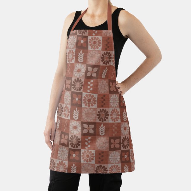 Tablier Fleurs de Burlap Brown rustiques Motif Feuille Apr (Insitu)