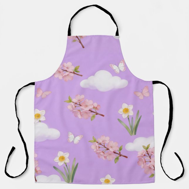 Tablier Fleurs de cerisier à l'aquarelle (Recto)