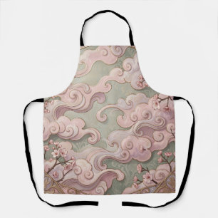 Tablier Fleurs de cerisier roses élégantes Art nouveau spi