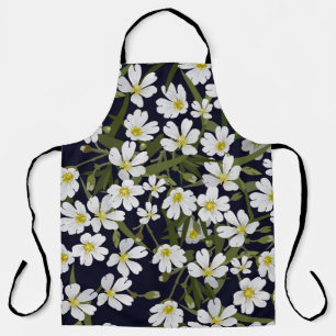 Tablier Fleurs de champs blancs : motif vintage.