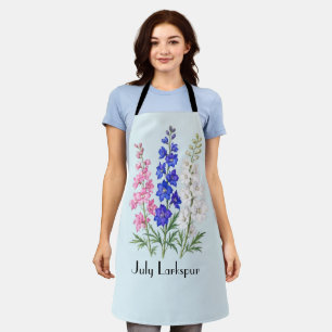 Tablier Fleurs de Delphinium de juillet