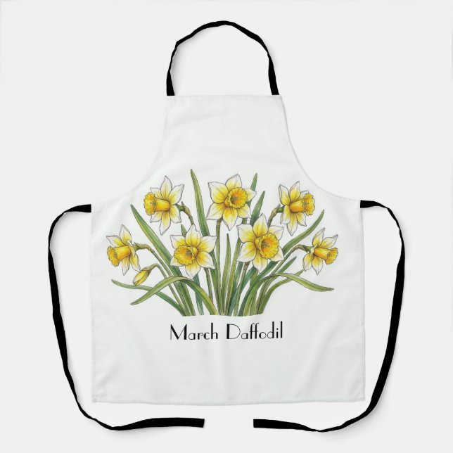Tablier Fleurs de jonquilles de mars  (Recto)