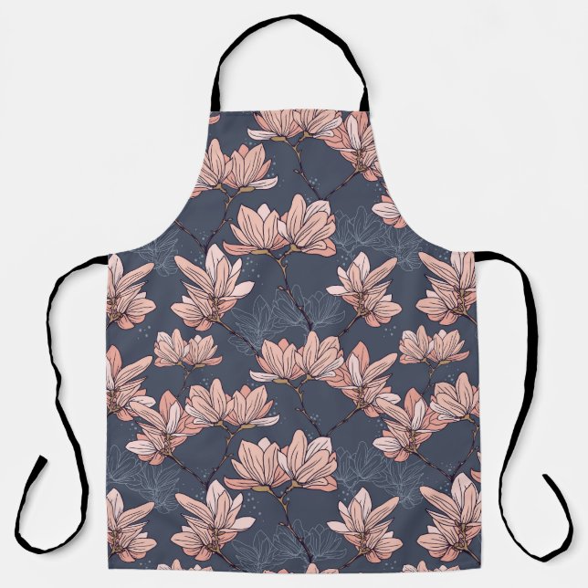 Tablier Fleurs de magnolia japonaise, sans soudure, style  (Recto)