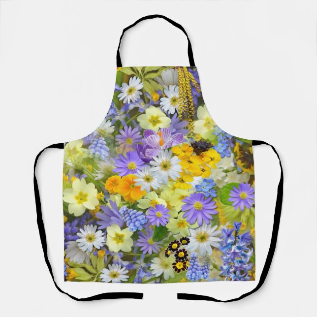 Tablier Fleurs de marguerite, de primevère, de jonquille (Recto)
