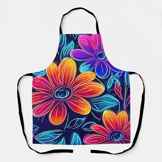 Tablier Fleurs de néon en fleurs éclatantes (Recto)