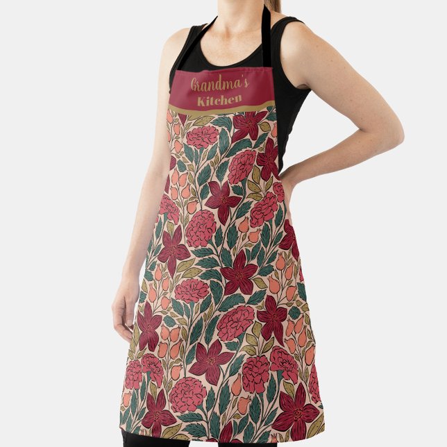 Tablier Fleurs de Noël personnalisées (Créateur téléchargé)