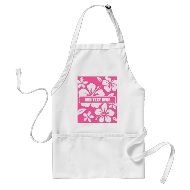 Tablier Fleurs de plage rose tropicale (Devant)