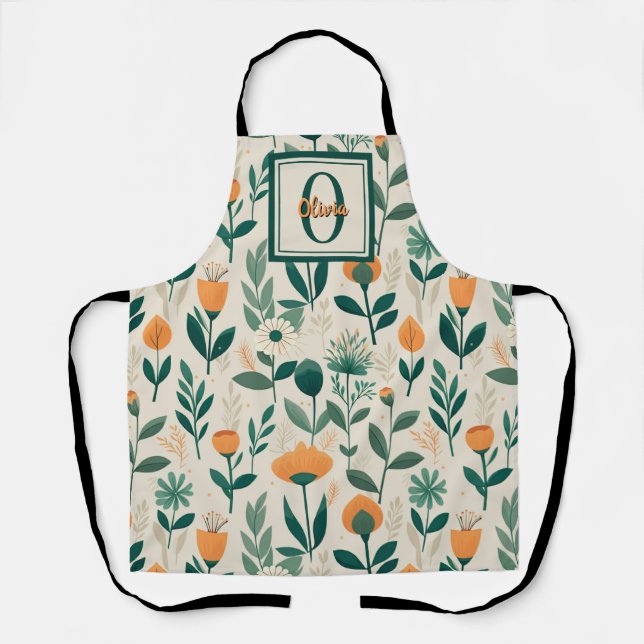 Tablier Fleurs de printemps minimalistes modernes (Recto)