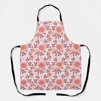 Tablier Fleurs de rose vintage rose élégant