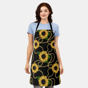 Tablier Fleurs de soleil jaunes élégantes Motif élégant su
