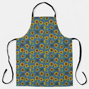 Tablier Fleurs de soleil sur Blue Ukraine Soutien Appron