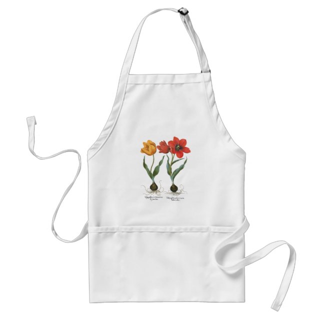 Tablier Fleurs de tulipes printanières vintage par Basiliu (Devant)