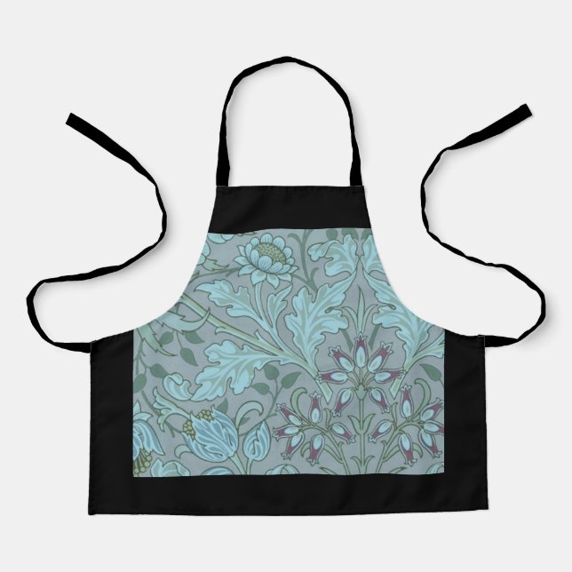 Tablier Fleurs décoratives bleu pastel  (Recto)