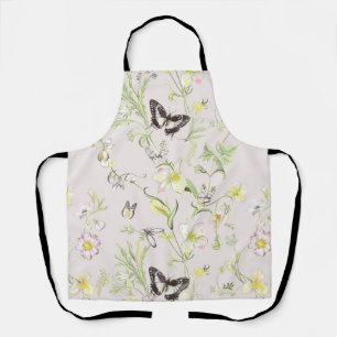Tablier fleurs délicates avec papillon à la chinoise