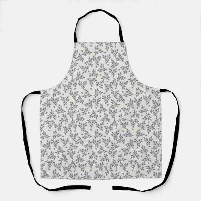 Tablier Fleurs délirantes grises (Recto)