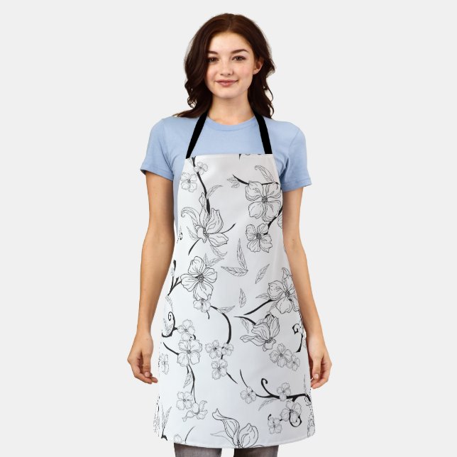 Tablier Fleurs déplaisantes Motif 7 (Porté)