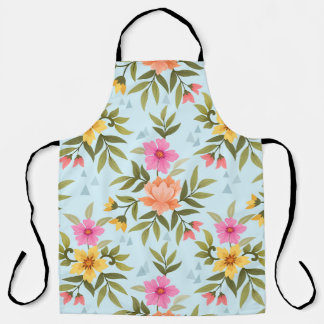 Tablier Fleurs Dessinées à la Main Colorées