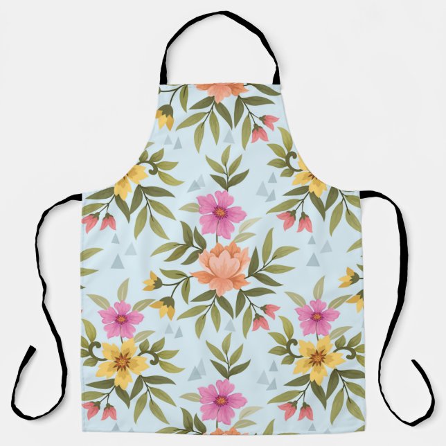 Tablier Fleurs Dessinées à la Main Colorées (Recto)