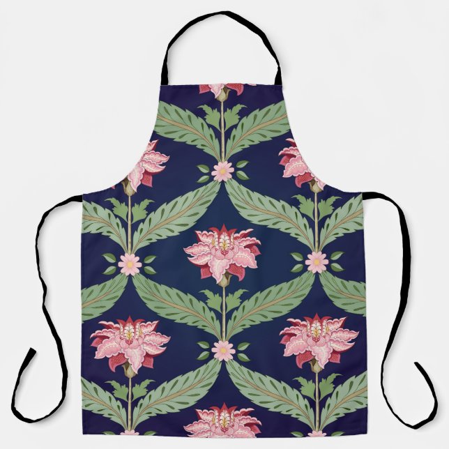 Tablier Fleurs d'Imaginaire : Motifs indiens foncés (Recto)
