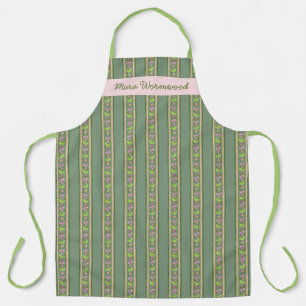 Tablier Fleurs Ditsy Floral personnalisées Cerise Lime ave