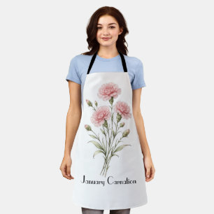Tablier Fleurs d'œillet de janvier