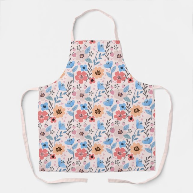 Tablier Fleurs douces et petits coeurs Apron (Recto)