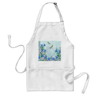 Tablier Fleurs et libellules bleues