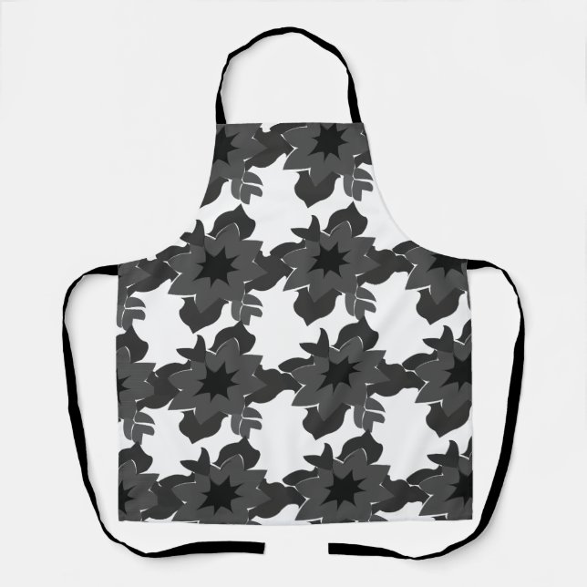 Tablier Fleurs Gris Noir Floral (Recto)