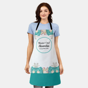 Tablier Fleurs Jardin Aquarelle Florale Botanique sur mesu