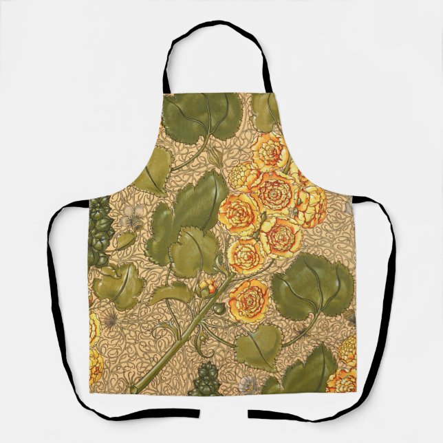 Tablier Fleurs Jaunes Antiques Tout-En-Plan (Recto)