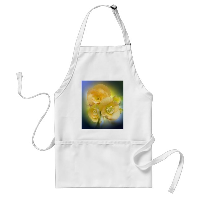 Tablier fleurs jaunes brillant (Devant)