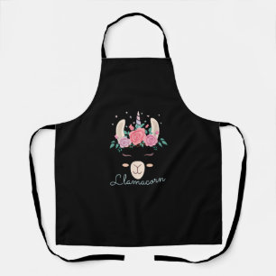 Tablier Fleurs mignonnes Lamacorn Llama Unicorn Kawaii Fle
