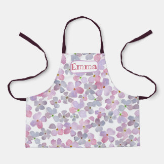 Tablier Fleurs mignonnes violettes Tout-En-Plan