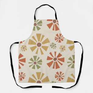 Tablier Fleurs modernes du milieu du siècle Multicolores