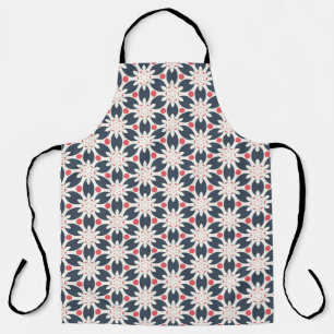 Tablier Fleurs noires et points roses Motif