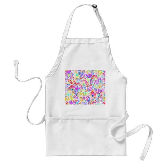 Tablier Fleurs pastel abstraites (Devant)