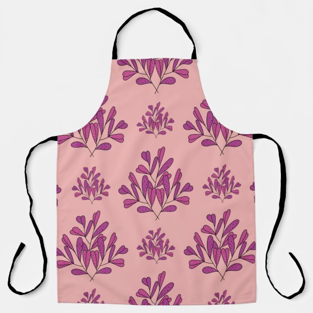 Tablier Fleurs pourpres sans couture vintage répétition ar (Recto)