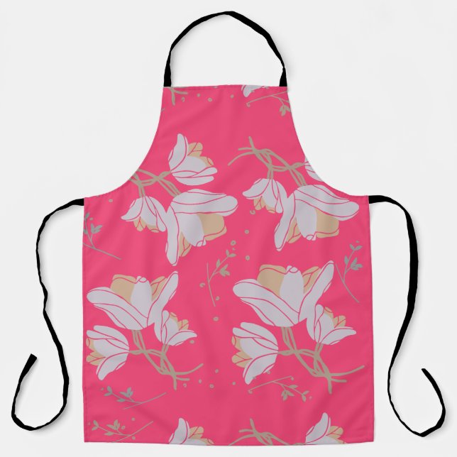 TABLIER FLEURS, ROSE (Recto)