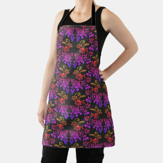 Tablier Fleurs Roses tendues Motif Couleurs Abstraites